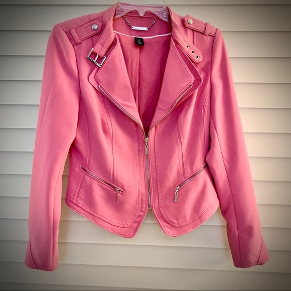 WHBM Moto style cropped jacket. Size 6 - Picture 8 of 11